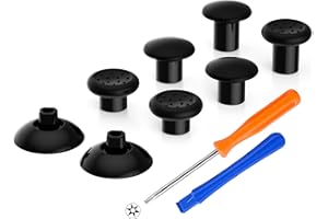 eXtremeRate ThumbsGear Interchangeable Thumbstick for Xbox Controller - Improve Comfort - Black 3 Height Domed & Concave Grips Ergonomic Adjustable Joystick for Xbox Seires X/S, for Xbox One S/X/Elite