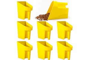 FillTouch 8 Pcs Feed Scoop 2 Qt Plastic Enclosed Heavy Duty Stackable Feed Scoop for Horse Chicken Livestock Animal Ranchers Homesteaders Farmers