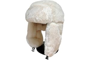 BQSAZHYJ Winter Ushanka Russian Trapper Hats with Ear Flaps,Warm Full Hood Earflap Hat for Men and Women Windproof Fluffy Hats
