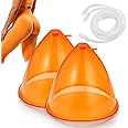 SRUIHAX 150/180/210ml Extra-Large Vacuum Cups for Butt Lifting,Vacuum Cupping Machine Accessories 1 Pair Butt Lifting Body Cupping Massage with Y-Hose (150ml)
