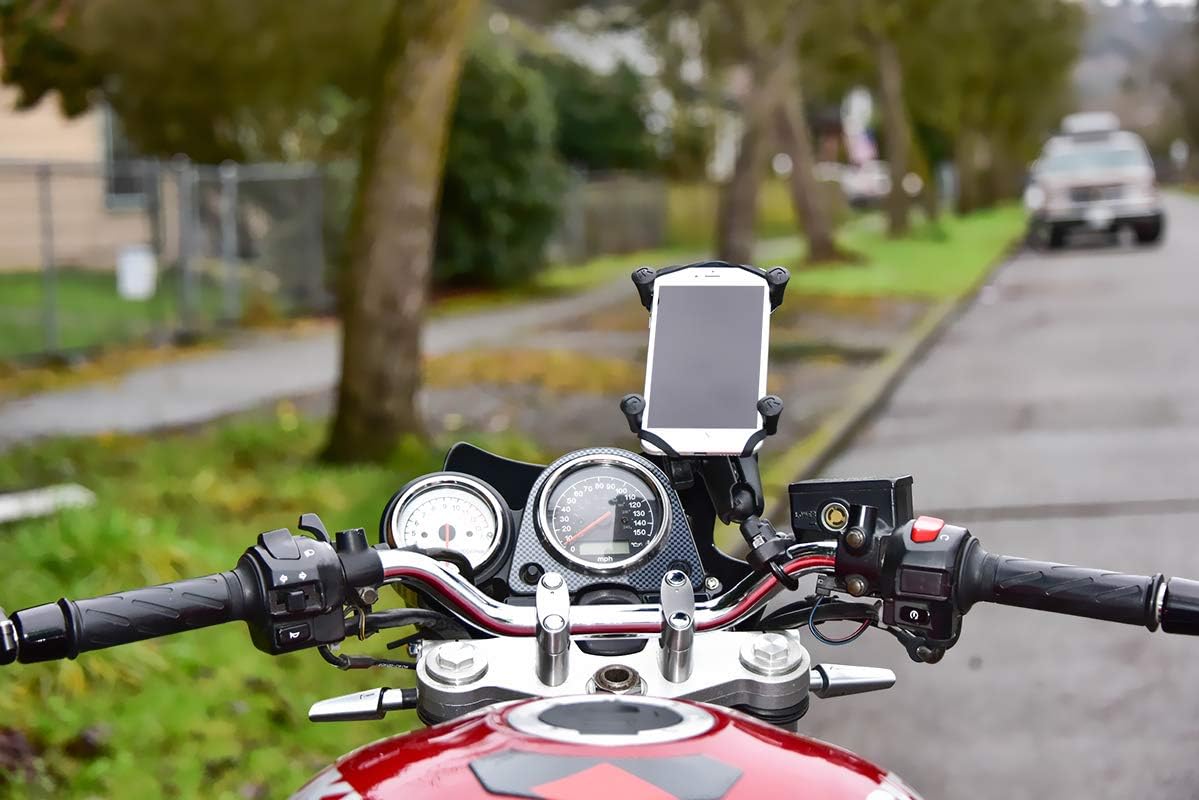 RAM X-Grip Large Phone Mount with Handlebar U-Bolt Base: Automotive