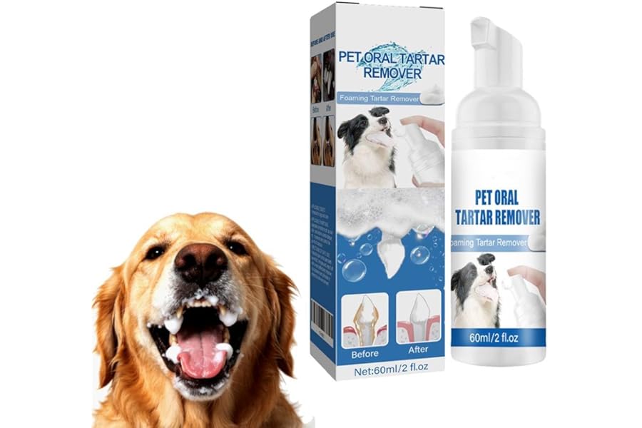 1 Pcs Pet Oral Tartar Remover Spray: Dog Teeth Cleaning Foam for Dogs & Cats - Pet Dental Foaming Care Spray Reduce Tartar for Cats and Dogs (1 pcs, 60ml)