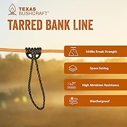 Texas Bushcraft Tarred Bank Line Twine - #36 Black