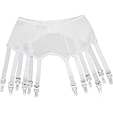Luxallacki Plain Cloth Retro Garter Belt with 12 Straps Suspender Belt Metal Clips Girdle Women Lingerie