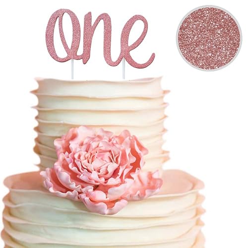 One Rose Gold Cake Topper for Daughters 1st Birthday Decorations for ...