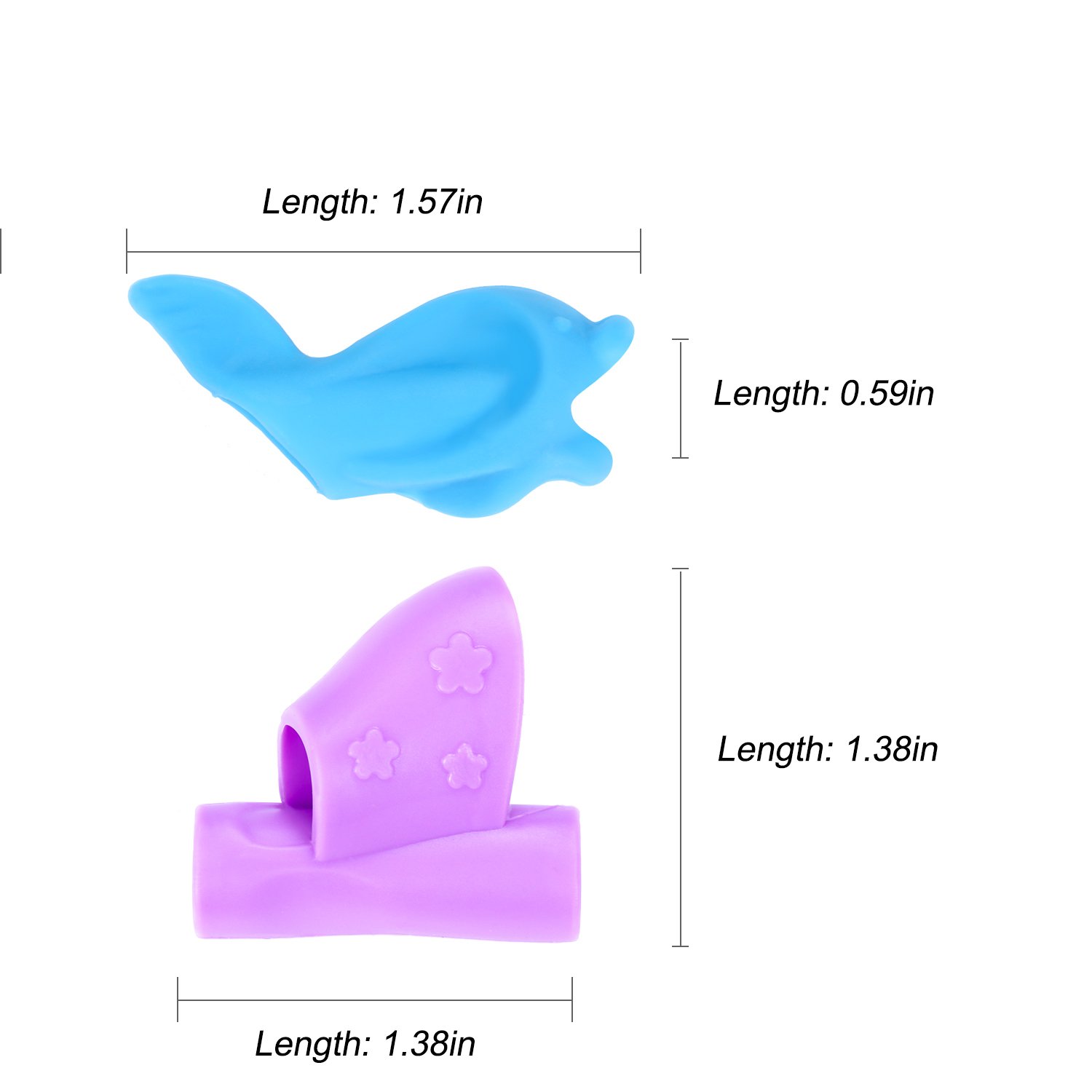 Pencil Grips, MEZETIHE Butterfly Fish Colorful Pencil Grip for Kindergarten Preschooler Kids Handwriting (11PCS)