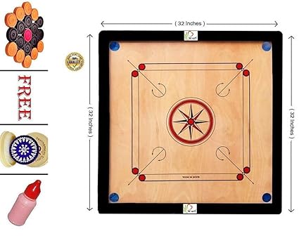 M ART PRO Wooden Carrom Board Full Sizes 32 INCH in PAKKI PLY.