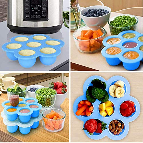 Silicone Egg Bites Molds for Instant Pot Accessories Fit for Instant Pot 5/6/8 qt and Pressure Cooker FDA Approved Baby Food Storage Container Tray with Lid - Thumbnail 3