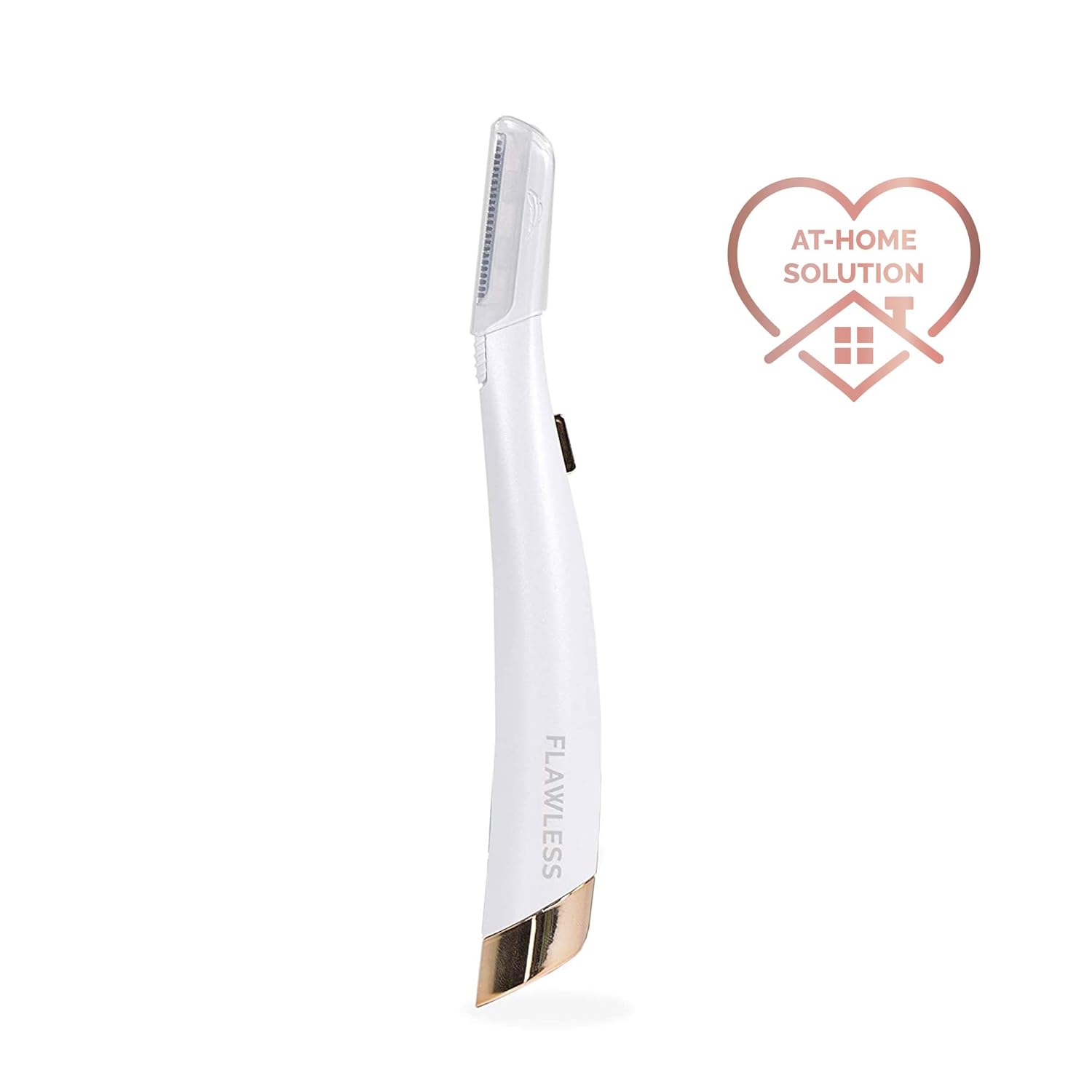 Finishing Touch Flawless Dermaplane Glo Lighted Facial Exfoliator - Non-Vibrating and Includes 6 Replacement Heads, White/Rose Gold: Beauty