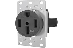 NEMA 14-50R 50 Amp Outlet/Socket-125/250V,Flush Mount,Heavy-Duty Design,3 Pole 4 Wire,Suitable for high-Power Tools,and Compa