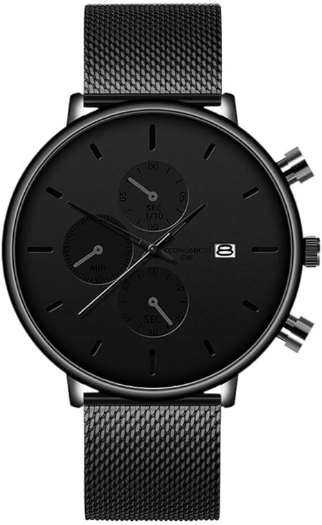 Jinlile Homme Montre De Luxe De Quartz Observent La Montre De Sport Impermeable D Acier Mince De Maille Occasionnelle De Chic A La Mode Bijoux Pas Cher Cadeau Classique Bracelets De Montres Noir Amazon Fr Montres