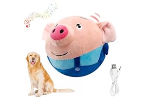 YAWOTA Active Moving Pet Plush Toy, 2024 Upgrade Interactive Electronic Dog Toy, Squeaky Mobile Dog Ball Toy, Interactive Dog Ball Mobile Dog Toy with Recording and Music Mode, Dog Pet Toy (Pig Blue)