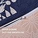 Nanko Duvet Cover Set Queen - Navy Blue Floral Printed, 3 Piece - 1200 TC Luxury Lightweight Microfiber Down Comforter Quilt Bedding Cover with Zipper, Ties - Modern Farmhouse Boho Style for Women
