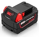 Compatible for Milwaukee 18v Battery WK18 6.0Ah Batteries for Milwaukee Mk-18, Strong Power High Capacity for Milwaukee, Compatible with 48-11-1850, 48-11-1852, 48-11-1865, 48-11-1862, 48-11-1840