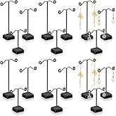 HOFURME 18 Pcs Metal Earrings Display Holder, Earring Holder T Bar Earring Display Stand Organizer Countertop Hanger Hanging Hanging Jewelry Organizer with Acrylic Base (Black)
