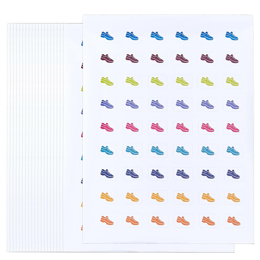 SUPERFINDINGS 20 Sheeet Shoe Sneaker Stickers Planner Crafting Running Paper Stickers Cute Aesthetic Sticker for Daily Calendar Waterproof Laptop