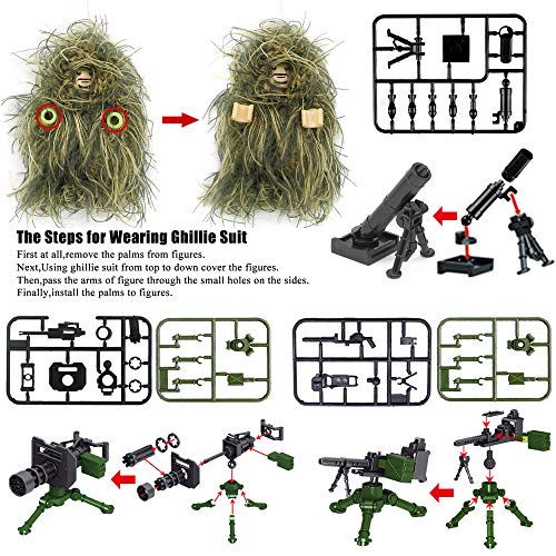 Feleph Military Army Weapons Toy,Weapon Accessories Block Building Toy Sets Custom Figure Modern Assault Equipment Pack Compatible with Major Brands,Nice DIY Battle Toy Gift for Kids Boys