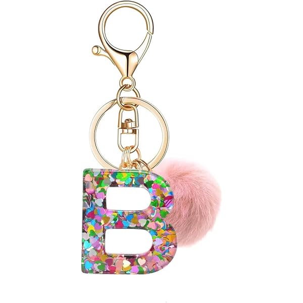 Fashion Alphabet Initial Letter Keychain - Resin & Alloy Key Ring Charm For Purse, Handbags, Backpacks (Personalized Style) - View #4