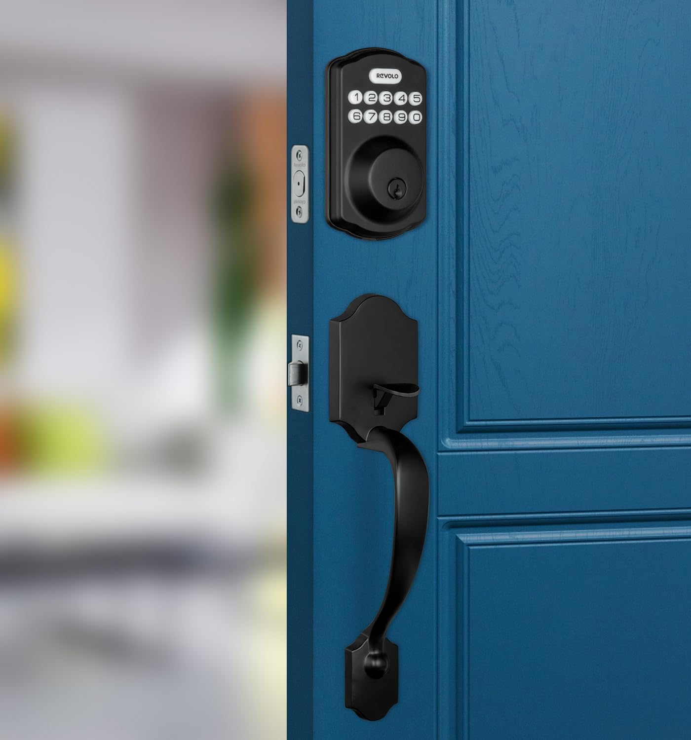 Photo 1 of Revolo RE001 Electronic Keypad Deadbolt, Keyless Entry Door Lock, Keyed Entry, Auto Lock, Smart Lock with Handle, Front Door Handle Sets, Anti-Peeking Password, Sandblasted Black