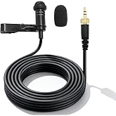 SPTSSWET Lavalier Microphone for Sennheiser Wireless Bodypack Transmitter | Omnidirectional Condenser Wired Mic, 3.5mm TRS,for Lectures Live Streaming YouTube, 5ft, Black