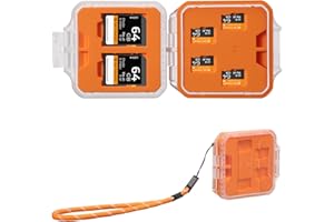 K&F CONCEPT 12 Slots Memory Card Case, Removable Card Slots, Water-Resistant and Anti-Shock Transparent Card Holder Storage B