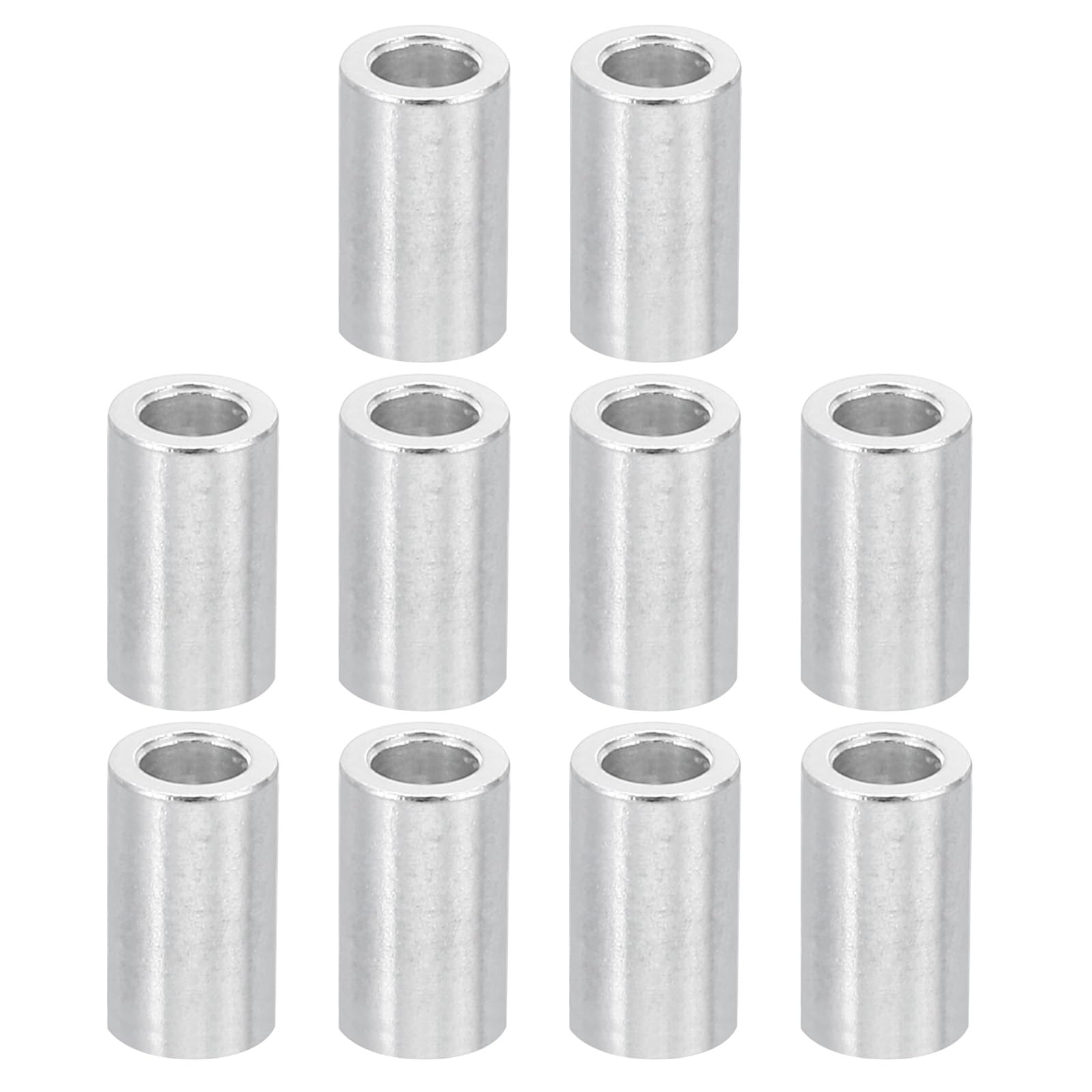 PATIKIL M3 Aluminum Spacers, 10 Pcs Metal Spacer Aluminum 3.1mm ID x 5mm OD x 10mm L Aluminum Spacers Screw Standoff Round for M3 Screw Bolts