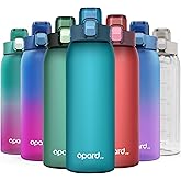 Opard 30oz/32oz Sports Water Bottle with Leak Proof Flip Top Lid BPA Free Tritan Reusable Plastic for Gym and Outdoor, Travel Water Bottle