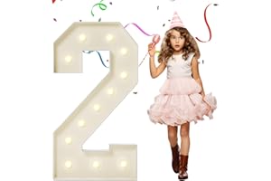 EUFONY 4FT Marquee Light Up Numbers, Large Marquee Numbers 2 for 2nd 21st 25th Birthday Party Decorations, Giant Light Up Numbers for 2024 Graduation Prom Decor, 4 Feet Number 2 w/Lights DIY Kit