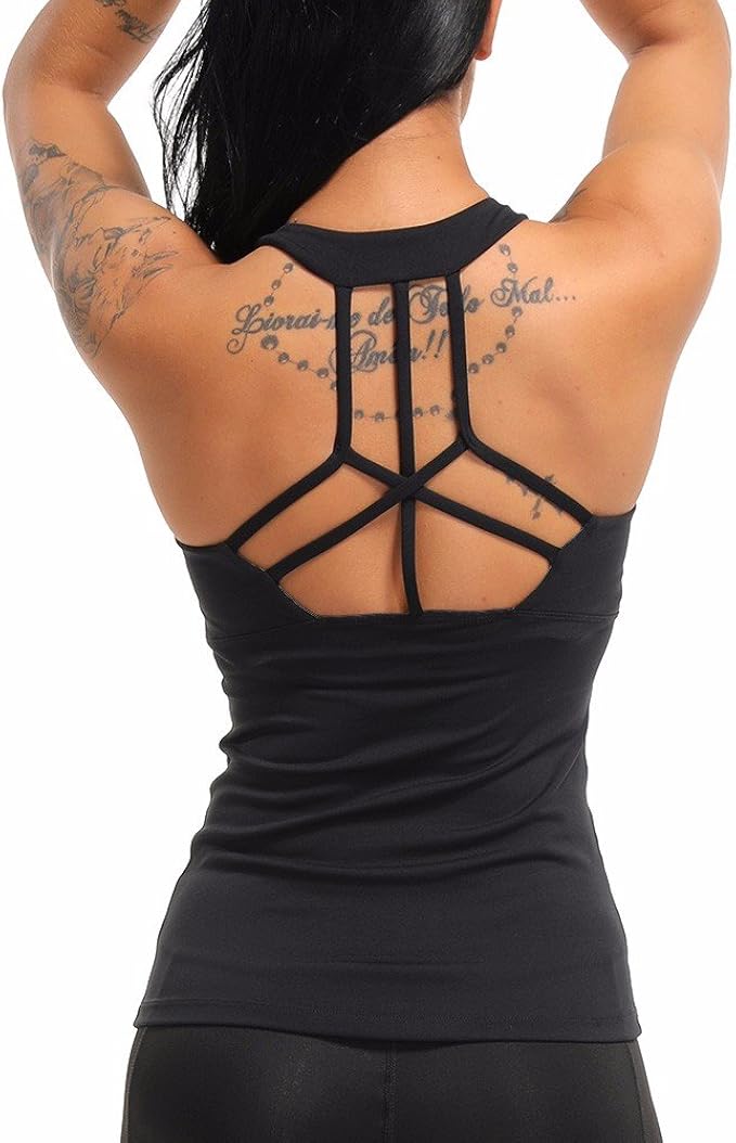 Amazon.com: COLO - Camiseta de yoga para mujer, espalda ...