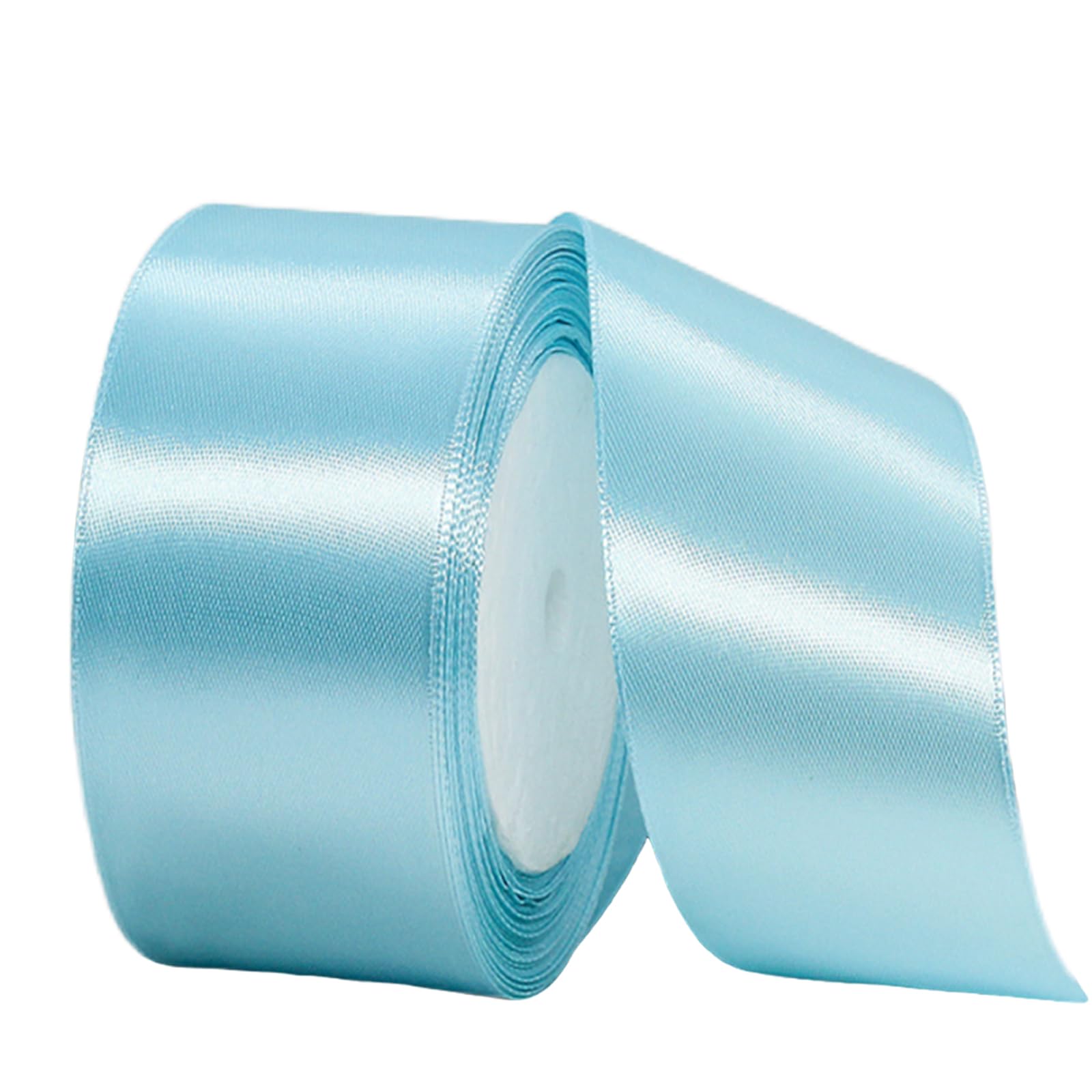 Wide Baby Blue Ribbon 50mm Satin Ribbons for Gift Wrapping,22m 1.9Inch Cake Ribbons Silk Thick Ribbon Blue for Crafting,Christmas,Wedding Car,Hair Bows,Bouquets,Party,Cake Decorations