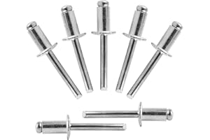 ALLCLEAN 80 Pcs 1/4" x 1/2" Aluminum Blind Rivets,6.4 x 12mm Pop Rivets,Aluminum Grip and Steel Mandrel