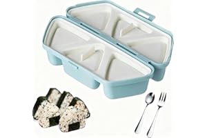 DumFurc 6 in 1 Onigiri Mold Triangle Rice Ball Mold Musubi Press Onigiri Maker Sushi Making Kit Once Quickly Make 6pcs Rice B