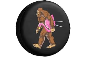 MERAHANS Bigfoot Carrying Lawn Flamingo Spare Tire Cover - Waterproof Universal Spare Wheel Tire Cover - for Trailer, Camper, SUV 14-17 Inch
