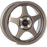 Circuit Performance CP22 15&times;6.5 Flat Bronze 4&times;100 [+35mm] Wheels Spoon Style Rims compatible with Honda Civic, Acura Integra, Mazda Miata