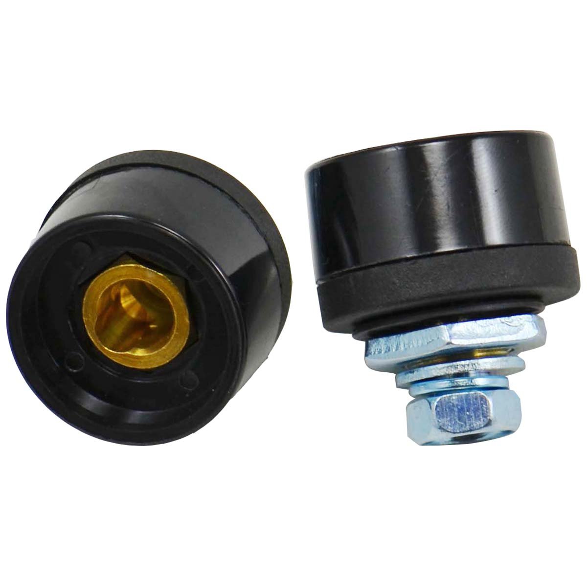 RIVERWELD TIG Welding Cable Panel Connector Socket DKZ10-25 200Amp with Black Color Dinse-Style Quick Fitting 2pcs