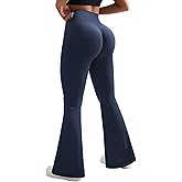 OMKAGI Fleece Lined Flare Leggings for Women Butt Lifting High Waisted Yoga Pants