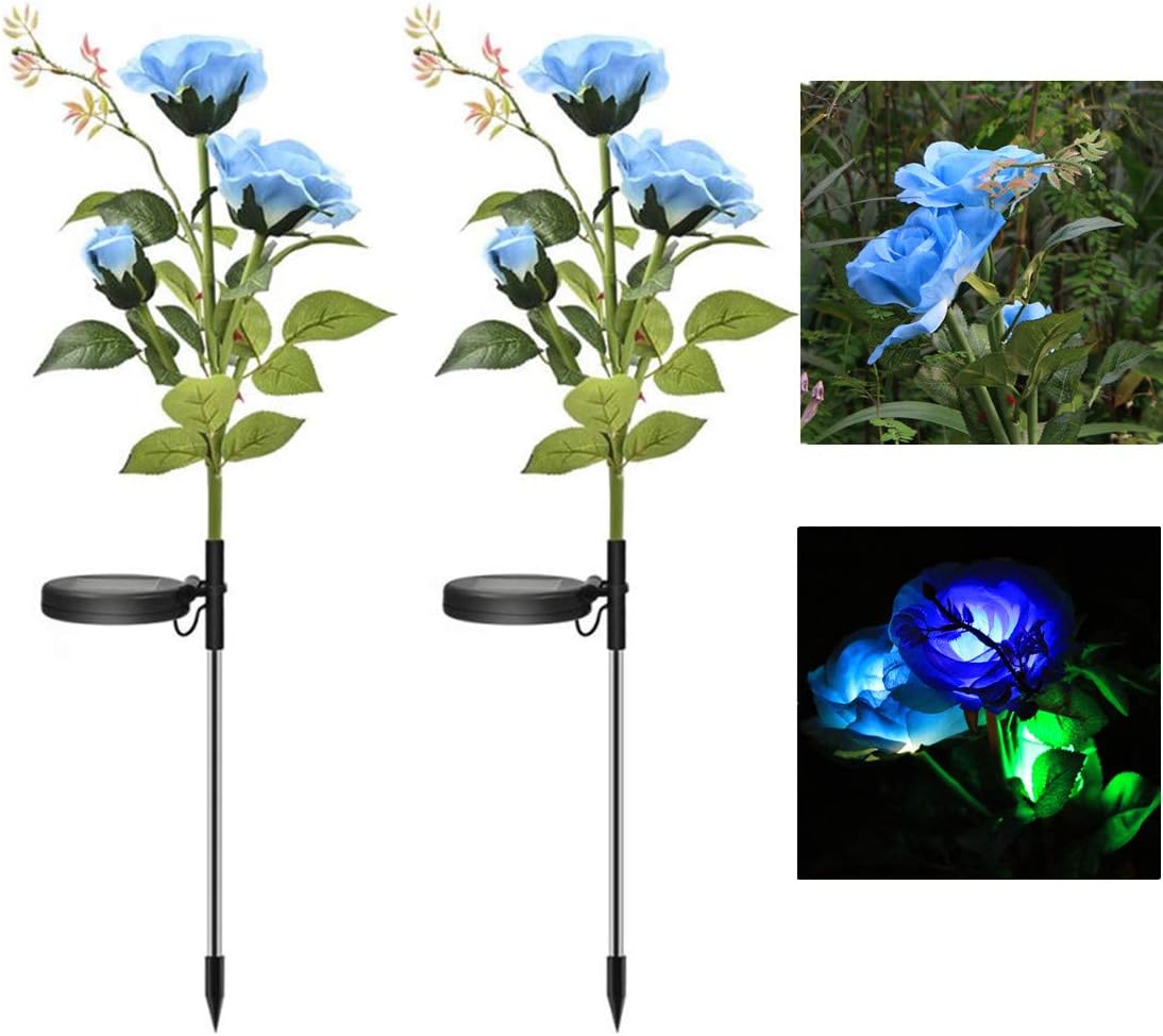 OKEER Solar Rose Lights Solar Outdoor Lights Garden Flowers