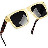 Joopin Acetate Square Sunglasses Men Polarized UV400 Protection Trendy Oversized Sun Glasses Retro Shades Women