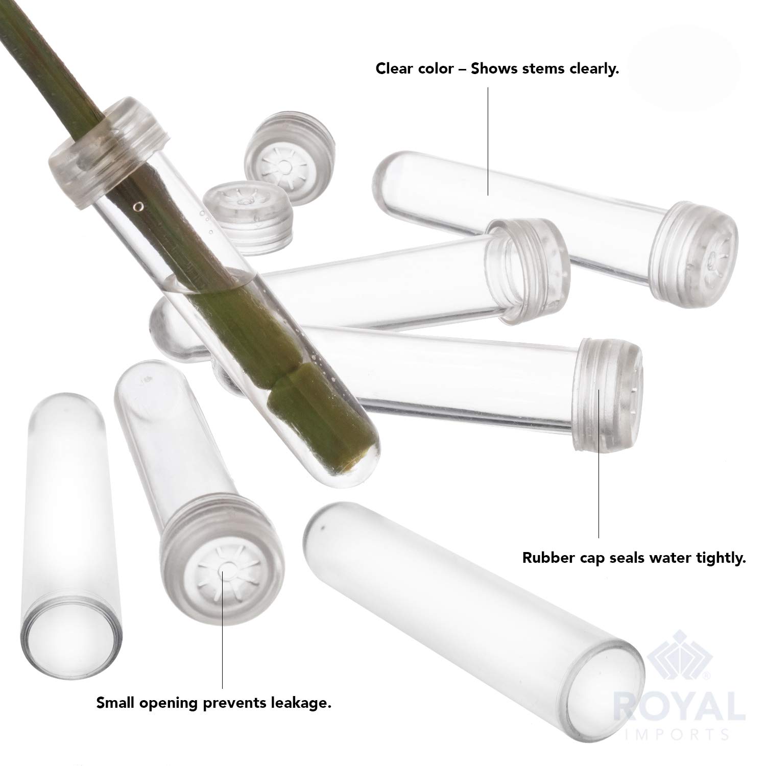 Royal Imports Floral Water Tubes with Caps – 3