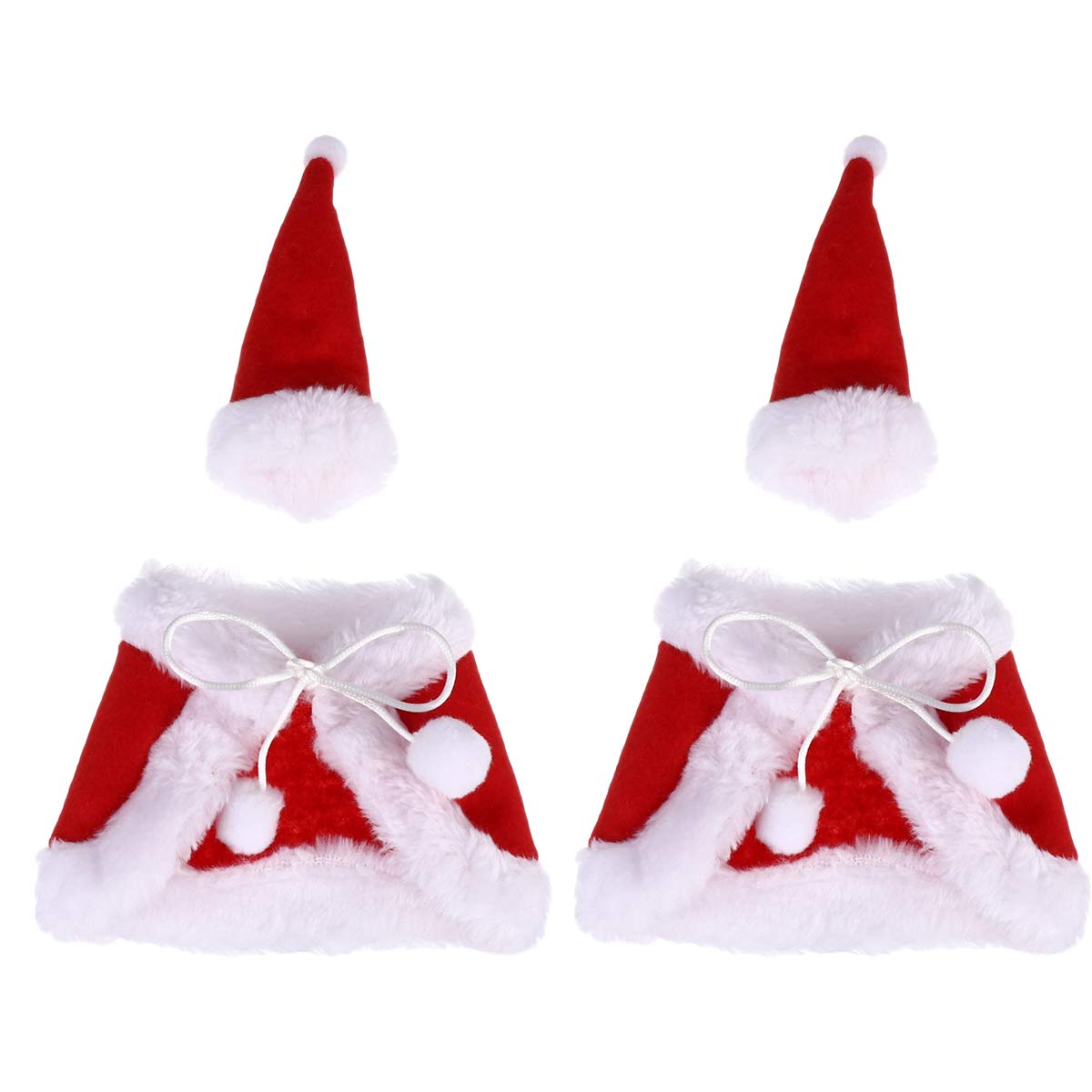 PRETYZOOM 2 Set Christmas Wine Bottle Cover Mini Santa Clause Suit with Hat for Wine Bottle Xmas Holiday Party Table Decoration