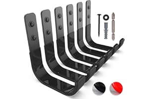 SunVFaFa Garage Hooks 4 Inch, 6 Pack Garage Heavy Duty Wall Hooks for Hanging, Ladder Hangers for Garage Wall Mount, Steel J 