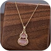 Zurlcdye Rhinestone Necklace Colorful Gourd Pendant Necklace for Women Charm Jewelry Holiday Parties Prom Outfities Gift