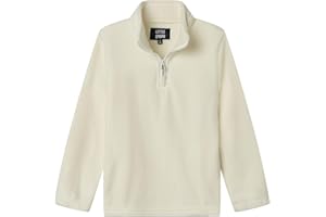LittleSpring Kids Polar Fleece Quarter-Zip Pullover Jacket with Elastic Cuffs