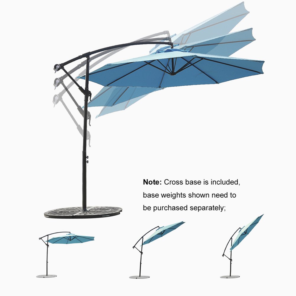 Flame Shade 10 Ft Offset Cantilever Outdoor Patio Umbrella Aqua Blue Buy Online In Pakistan At Desertcart