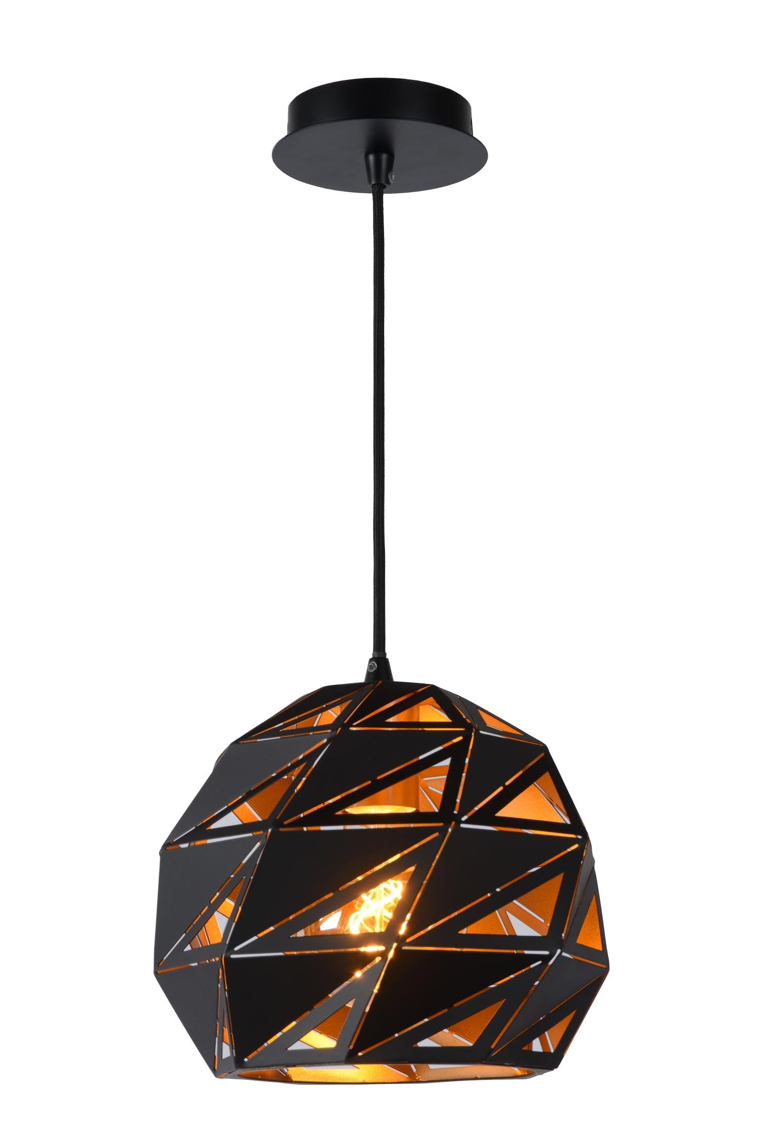 LUCIDE MALUNGA - Pendant Light - Ø 25 cm - 1xE27 - Black
