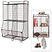 Wall Mounted/Collapsible Brown Metal Wire Mesh Storage Basket Shelf Organizer Rack w/ 2 Hanging Hooks