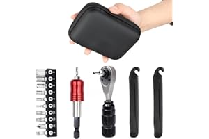 Keenso Bike Tire Repair Kit, Alloy Steel Portable Multifunctional Tool Set with 72 Tooth Ratchet Wrench for Mountain and Road