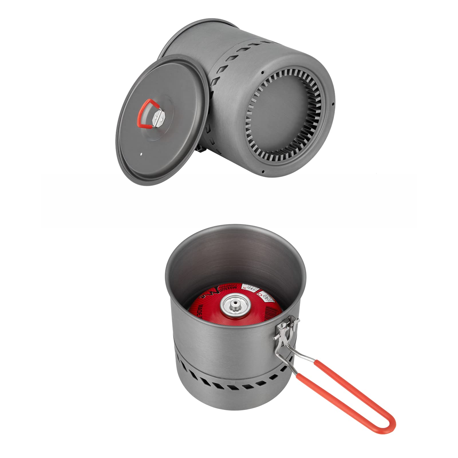 Bulin Camping Cooking Pot Heat Exchanger Outdoor Camp Pot 1.5 Liter