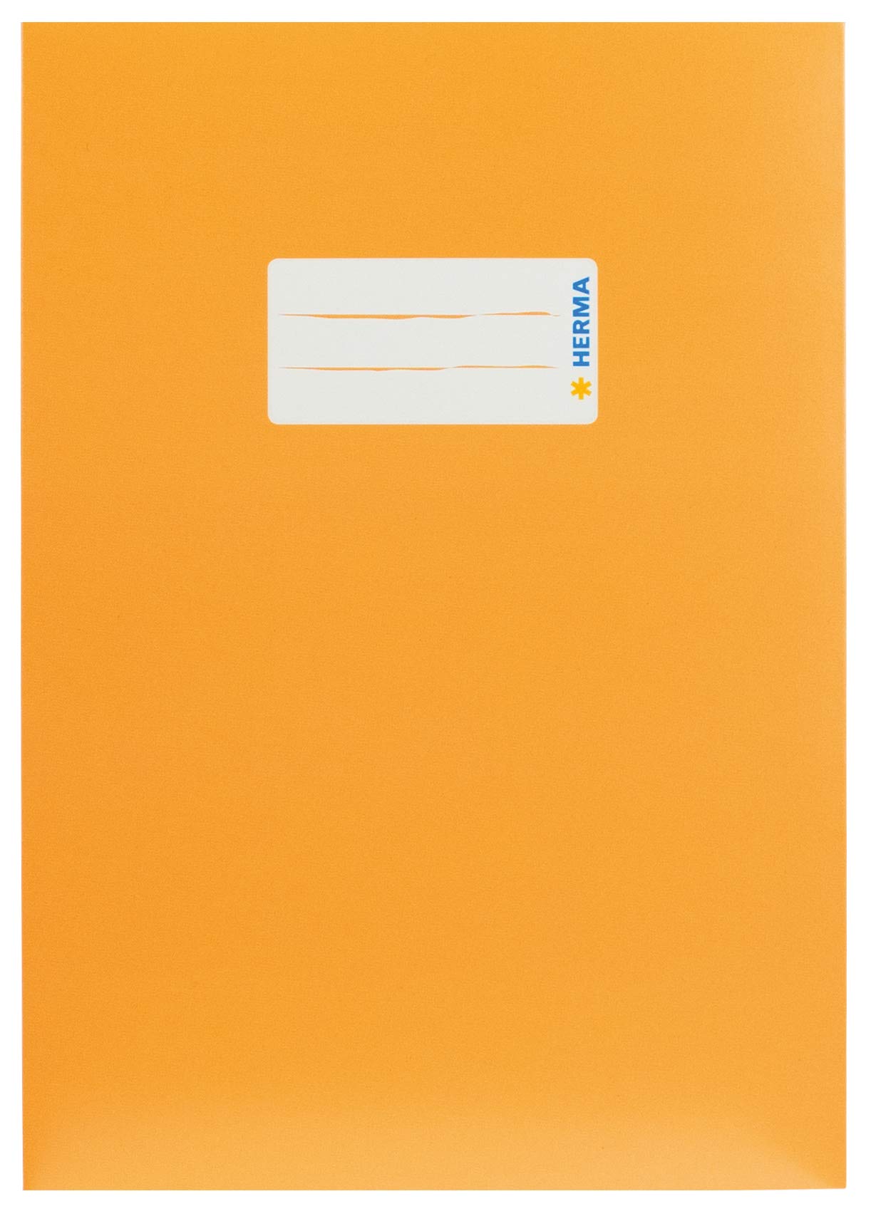 HERMA 19761 Notebook Covers A5 Cardboard Orange, Pack of 10, Notebook Covers with Labelling Field Made of Sturdy and Extra Strong Paper, Exercise Book Cover Set for School Notebooks, Coloured