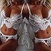 Underwear,toraway 1 Sexy Lingerie Set Lace Bra +Thongs Briefs G-string (X-Large, White)
